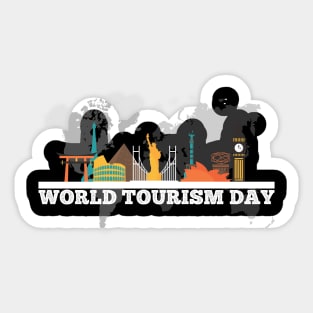 World Tourism Day - Take The Map & Travel With Your Buddies Sticker